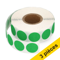 Offre : 3x 123encre pastilles adhésives Ø 18 mm (1000 étiquettes en continu) - vert 035232
