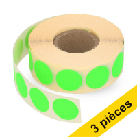 Offre : 3x 123encre pastilles adhésives Ø 18 mm (1000 étiquettes en continu) - vert fluo 035240
