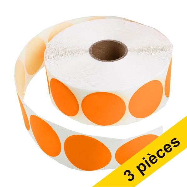 Offre : 3x 123encre pastilles adhésives Ø 50 mm (1000 étiquettes en continu) - orange 303012 - 1