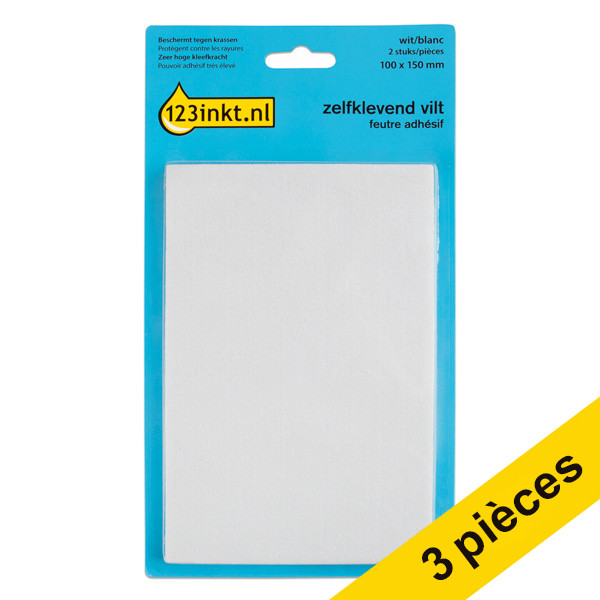 Offre : 3x 123encre patins adhésifs 100 mm x 150 mm (2 pièces) - blanc 301026 - 1