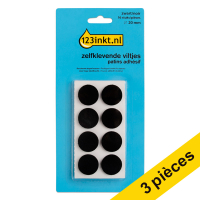 Offre : 3x 123encre patins adhésifs ronds 20 mm (16 pièces) - noir