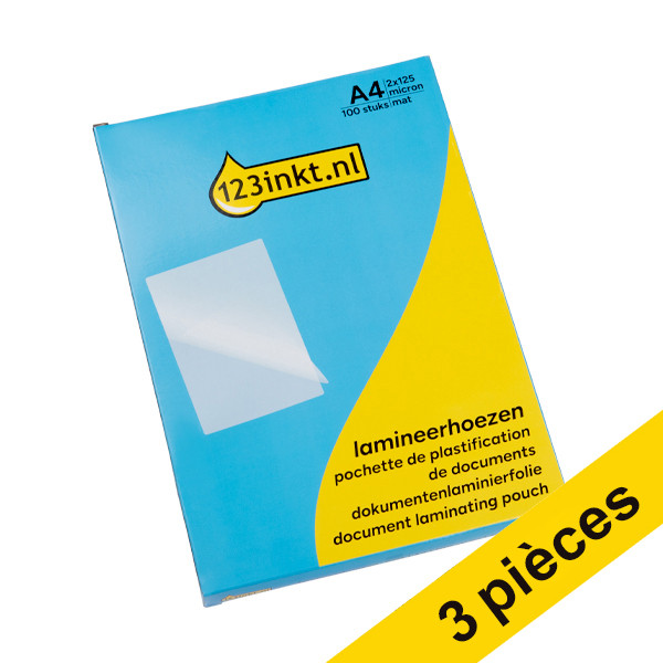 Offre : 3x 123encre pochette de plastification A4 mate 2x125 microns (100 pièces) 302063 - 1