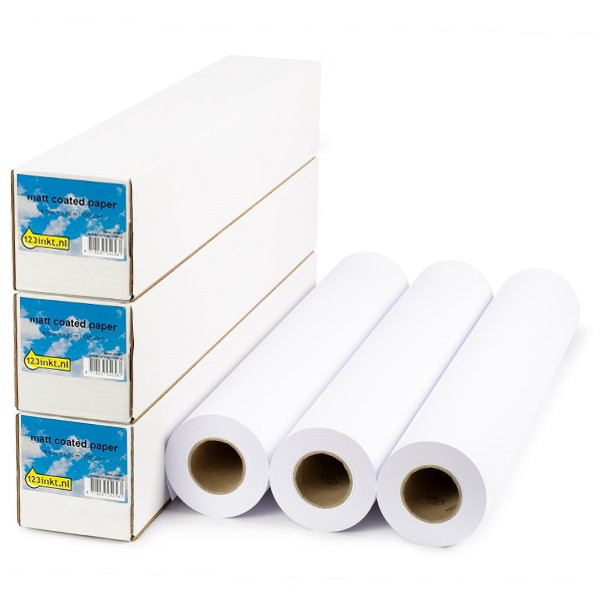Offre : 3x 123encre rouleau de papier couché mat 610 mm (24 pouces) x 30 m (120 g/m²) 302095 - 1