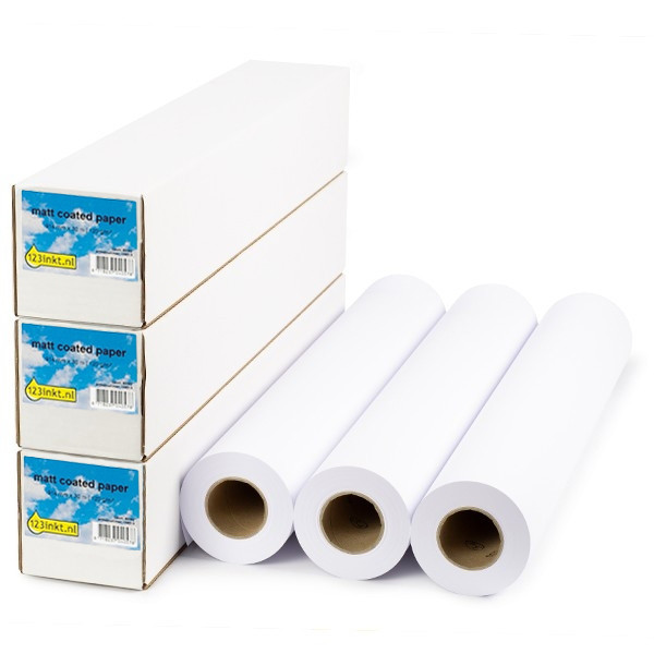 Offre : 3x 123encre rouleau de papier couché mat 914 mm (36 pouces) x 30 m (120 g/m²) 302094 - 1
