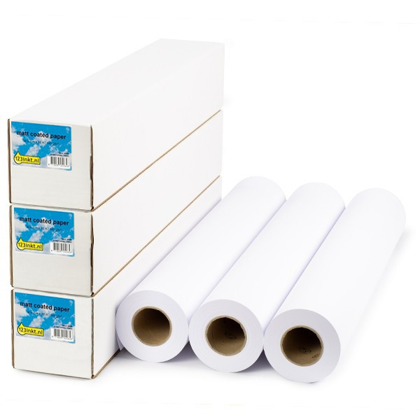 Offre : 3x 123encre rouleau de papier couché mat 914 mm (36 pouces) x 30 m (140 g/m²) 302101 - 1
