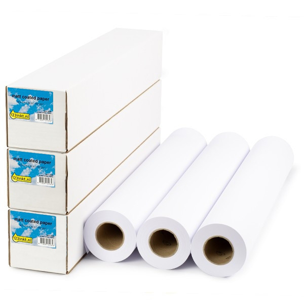 Offre : 3x 123encre rouleau de papier couché mat 914 mm (36 pouces) x 30 m (180g/m²) 302097 - 1