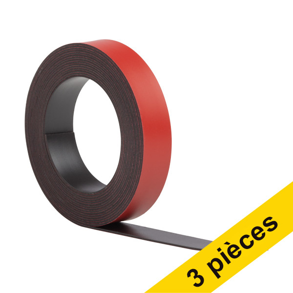 Offre : 3x 123encre ruban magnétique 10 mm x 2 m - rouge 302156 - 1