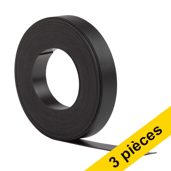 Offre : 3x 123encre ruban magnétique 10 mm x 5 m - noir 302153 - 1