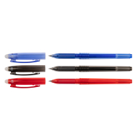 Offre : 3x 123encre stylo à bille effaçable - bleu, noir et rouge 301096