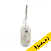 Offre : 3x 123schoon brosse de toilette avec support - blanc SDR06171