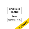 Offre : 3x Dymo 1734524 IND Rhino ruban d'étiquettes nylon flexible noir sur blanc 24 mm (marque 123encre) 089251 - 1