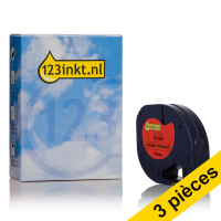 Offre : 3x Dymo S0721630/91203 ruban d'étiquettes plastique 12 mm (marque 123encre) - rouge 650562