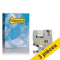 Offre : 3x Marque 123encre remplace Brother TZe-131S ruban 12 mm - noir sur transparent 080990