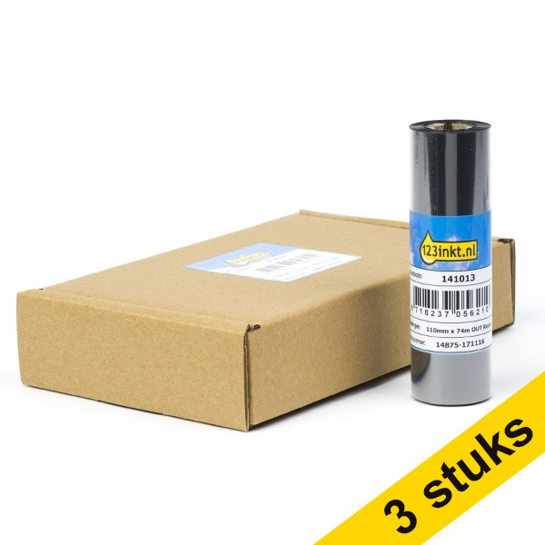 Offre : 3x Zebra 5095 ruban de résine (05095GS11007) 110 mm x 74 m (5 rubans) marque 123encre 650741 - 1