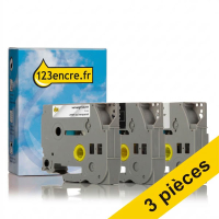 Offre : 3x marque 123encre remplace le multipack de rubans Brother TZe 6 mm (noir sur blanc, noir sur transparent et blanc sur noir) 089294