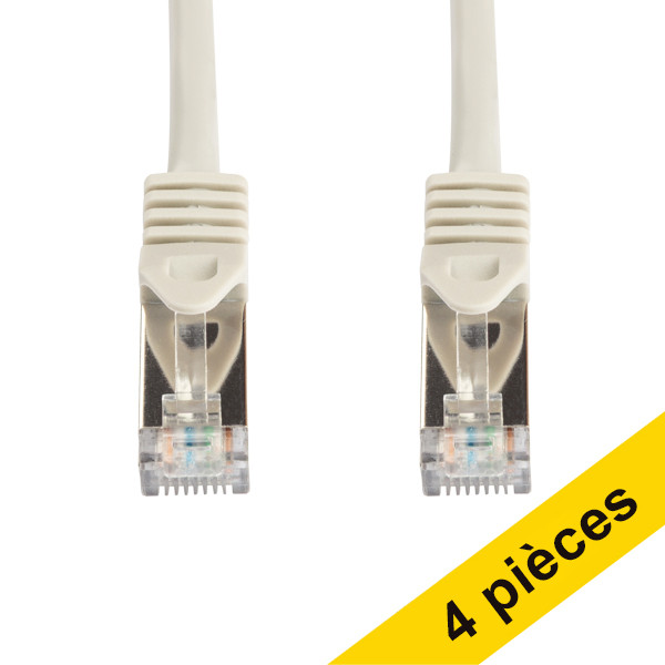 Offre : 4x 123encre câble réseau Cat7 S/FTP (0,25 mètre) - gris 302505 - 1