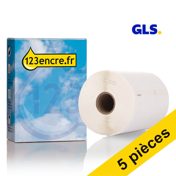 Offre : 5x 123encre LW650XL PRO étiquettes d'expédition GLS extra larges et durables (104 x 159 mm) 653205 - 1