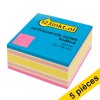 Offre : 5x 123encre bloc-cube de notes repositionnables 76 x 76 mm - rose fluo 301080 - 1