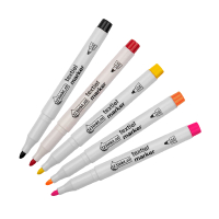 Offre : 5x 123encre marqueurs textiles couleurs chaudes - noir/rouge/jaune/orange/fuchsia