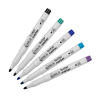 Offre : 5x 123encre marqueurs textiles couleurs froides - noir/vert/bleu/bleu pastel/violet 303287 - 1