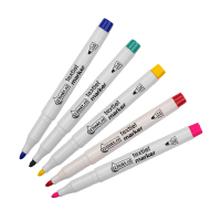 Offre : 5x 123encre marqueurs textiles couleurs tendances - bleu/vert/jaune/rouge/fuchsia 303288