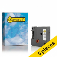 Offre : 5x Dymo 1805442 IND Rhino ruban d'étiquettes polyester permanent 6 mm (marque 123encre) - noir sur blanc 650595