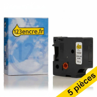 Offre : 5x Dymo S0718120/18489 IND Rhino ruban nylon flexible 19 mm (marque 123encre) - noir sur blanc 650578