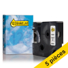 Offre : 5x Dymo S0718260/18051 IND Rhino ruban d'étiquettes thermorétractables 6 mm (marque 123encre) - noir sur blanc 653090 - 1