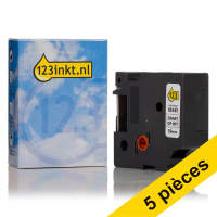 Offre : 5x Dymo S0718620/18445 IND Rhino ruban adhésif vinyle 19 mm (marque 123encre) - noir sur blanc 653093