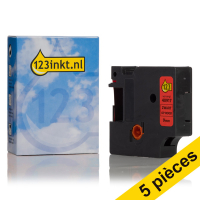 Offre : 5x Dymo S0720720/40917 ruban d'étiquettes 9 mm (marque 123encre) - noir sur rouge	Dymo 650620