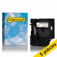 Offre : 5x Dymo S0720770/43610 ruban 6 mm (marque 123encre) - noir sur transparent 650570
