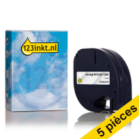 Offre : 5x Dymo S0721530 / 12267 ruban à étiquettes plastique 12 mm (marque 123encre) - transparent 650517
