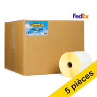 Offre : 5x marque 123encre remplace Zebra Z-Select 2000D étiquettes FedEx (800264-605) 102 x 152 mm (12 rouleaux) 653308