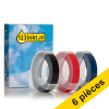 Offre : 6x marque 123encre remplace Dymo lot de rubans de gaufrage 9 mm - blanc sur noir, blanc sur rouge et blanc sur bleu 089298 - 1