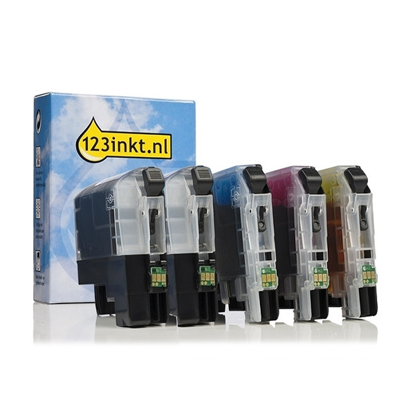 Offre : Marque 123encre remplace Brother LC-227XL / LC-225XL 2x noir + 3 couleurs 160767 - 1
