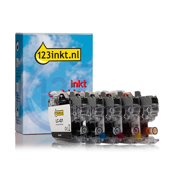 Offre : marque 123encre remplace Brother LC-421 2x noir + 3x couleur 160777 - 1