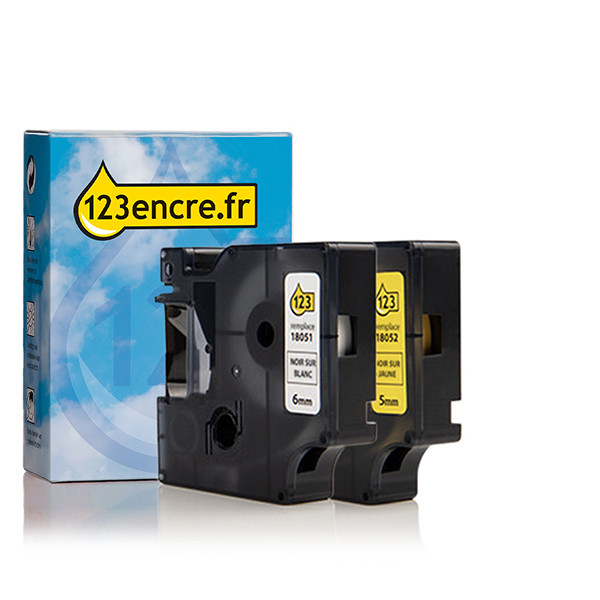 Offre : marque 123encre remplace le multipack de ruban thermorétractable Dymo IND Rhino 6 mm 089241 - 1