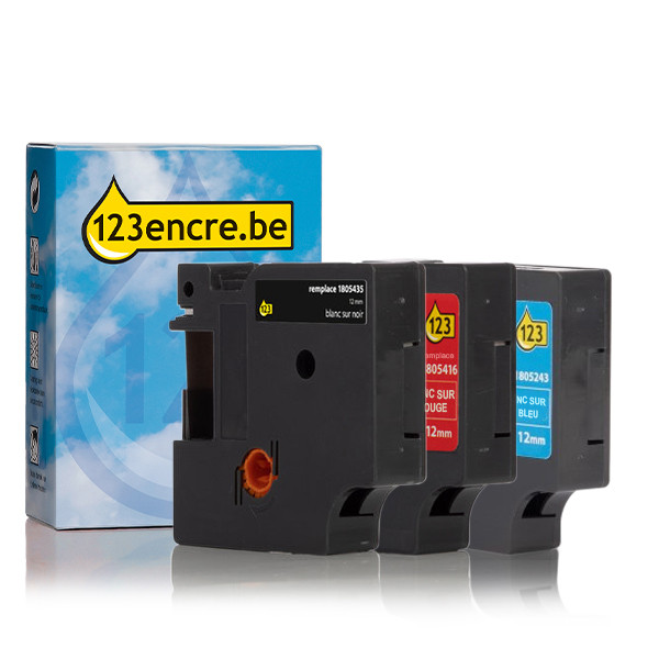 Offre : marque 123encre remplace le multipack de ruban vinyle Dymo IND Rhino 12 mm 089233 - 1