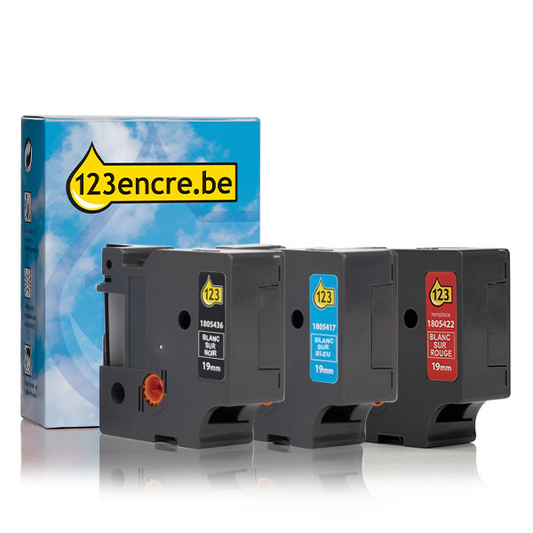 Offre : marque 123encre remplace le multipack de ruban vinyle Dymo IND Rhino 19 mm 089237 - 1