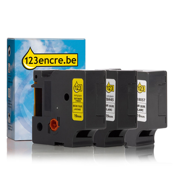 Offre : marque 123encre remplace le multipack de ruban vinyle Dymo IND Rhino 19 mm 089234 - 1