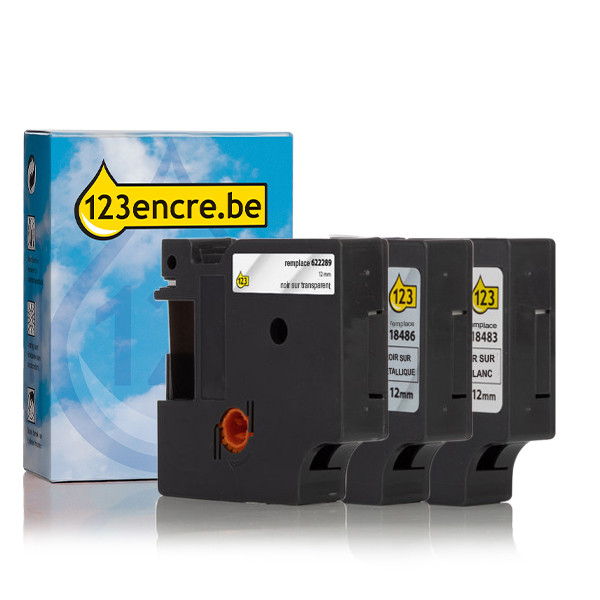 Offre : marque 123encre remplace le multipack en polyester permanent Dymo IND Rhino 12 mm 089232 - 1