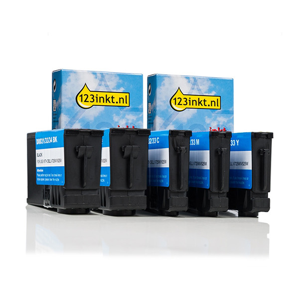 Offre Dell série 33 : 592-11812, 13, 14, 15 2x noir + 3x couleur (marque 123encre) 160791 - 1