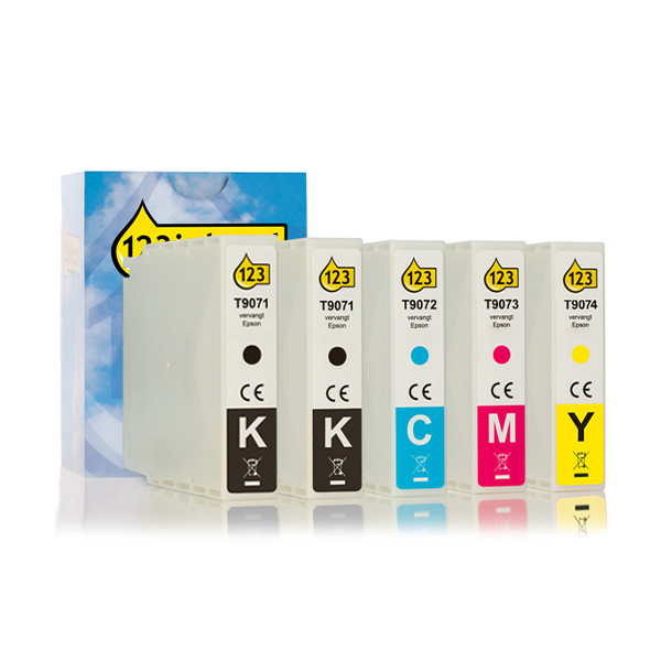 Offre Epson : série T907 2x noir + 3x couleur (marque 123encre) 160845 - 1