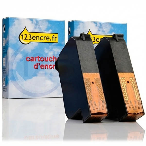 Offre spéciale: marque 123encre remplace 2 cartouches d'encre HP 15 - noir 030332 - 1