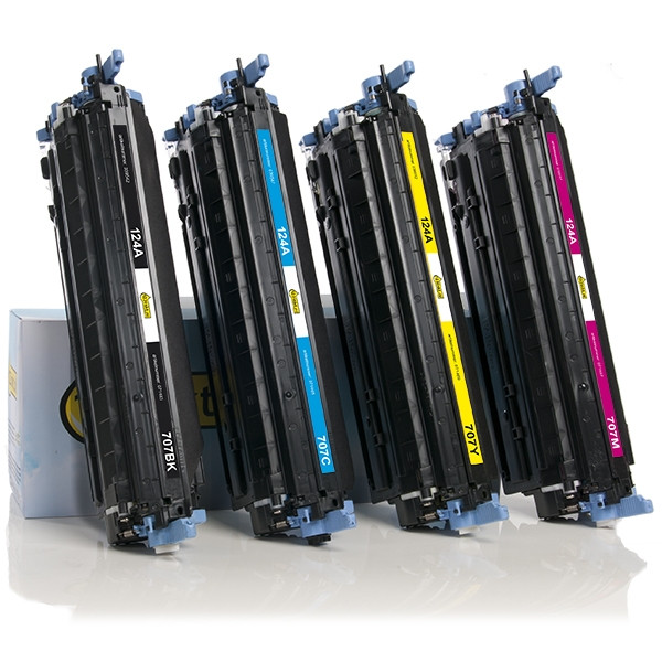 Offre spéciale: marque 123encre remplace HP 124A: HP Q6000A, 01A, 02A, 03A noir + 3 couleurs 130016 - 1