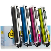 Offre spéciale: marque 123encre remplace HP 130A: HP CF350A, CF351A, CF352A, CF353A - noir + 3 couleurs 130045