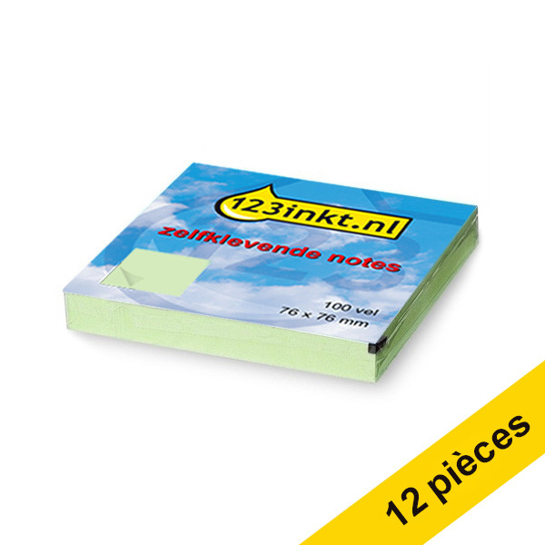 Offre spéciale : 12x 123encre notes autocollantes 76 x 76 mm - vert 300249 - 1
