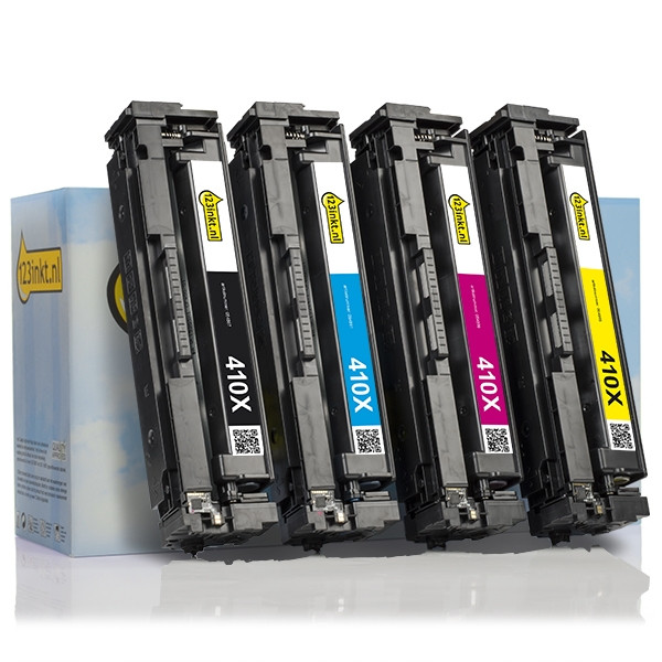 Offre spéciale : marque 123encre remplace HP 410X : HP CF410X, CF411X, CF412X, CF413X noir + 3 couleurs 130019 - 1