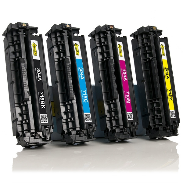 Offre spéciale Canon: 718BK, 718C, 718M, 718Y noir + 3 couleurs (marque 123encre) 130086 - 1