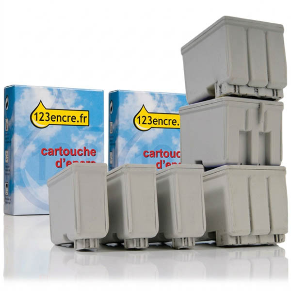 Offre spéciale Epson: 3 x T013 noir + 3 x T014 couleur (marque 123encre) 110290 - 1